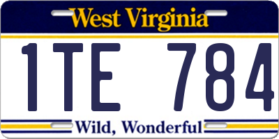 WV license plate 1TE784
