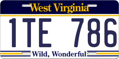 WV license plate 1TE786