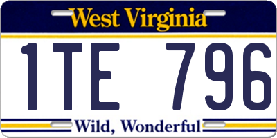 WV license plate 1TE796