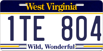 WV license plate 1TE804