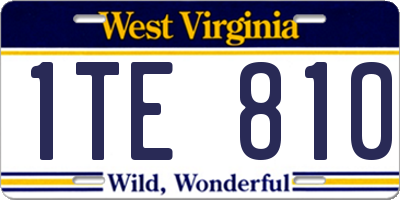 WV license plate 1TE810