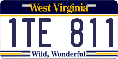 WV license plate 1TE811