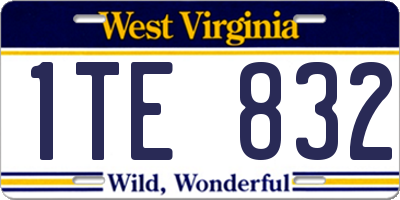 WV license plate 1TE832