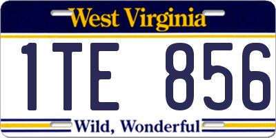 WV license plate 1TE856