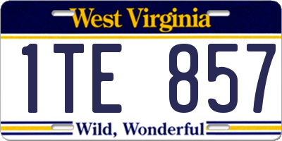 WV license plate 1TE857