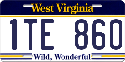 WV license plate 1TE860