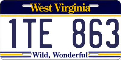 WV license plate 1TE863