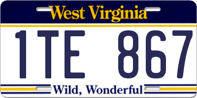 WV license plate 1TE867