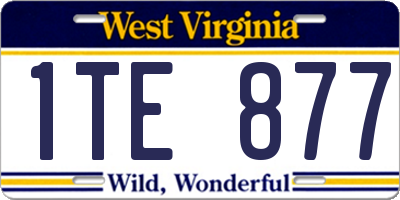 WV license plate 1TE877
