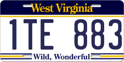 WV license plate 1TE883