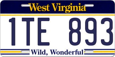 WV license plate 1TE893