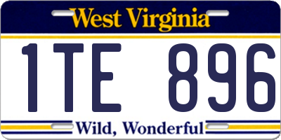 WV license plate 1TE896
