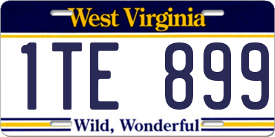 WV license plate 1TE899