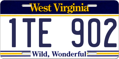 WV license plate 1TE902