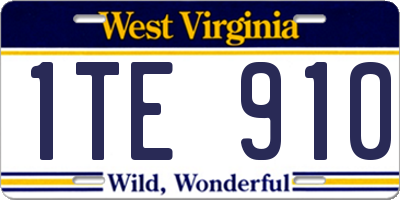 WV license plate 1TE910