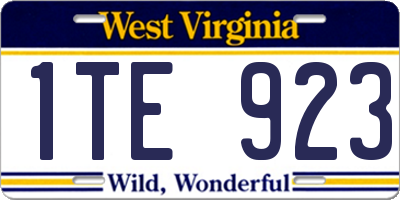 WV license plate 1TE923