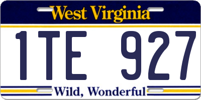WV license plate 1TE927