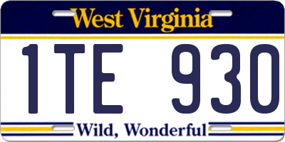 WV license plate 1TE930