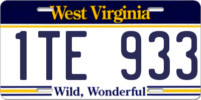 WV license plate 1TE933