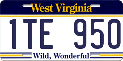 WV license plate 1TE950