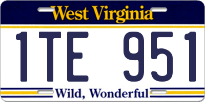WV license plate 1TE951