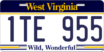 WV license plate 1TE955