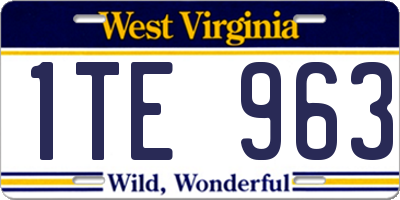 WV license plate 1TE963