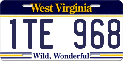 WV license plate 1TE968