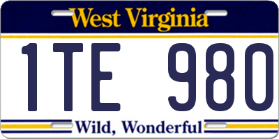 WV license plate 1TE980