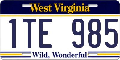 WV license plate 1TE985