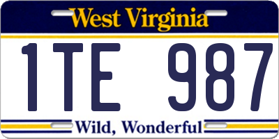 WV license plate 1TE987