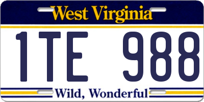 WV license plate 1TE988