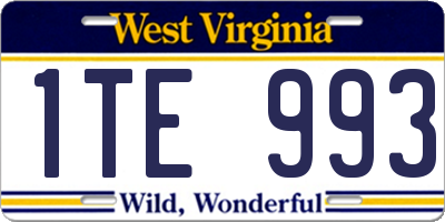 WV license plate 1TE993