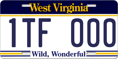 WV license plate 1TF000