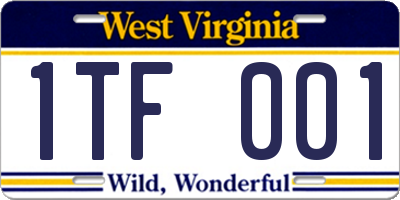 WV license plate 1TF001