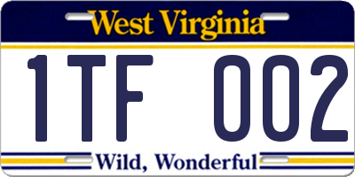 WV license plate 1TF002