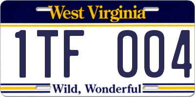WV license plate 1TF004