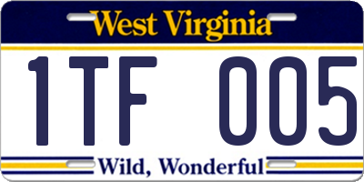 WV license plate 1TF005