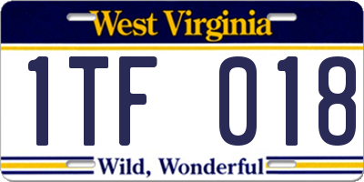 WV license plate 1TF018