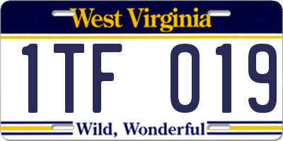 WV license plate 1TF019