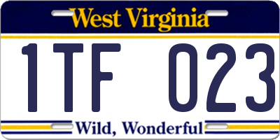 WV license plate 1TF023