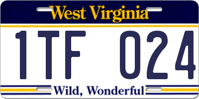 WV license plate 1TF024