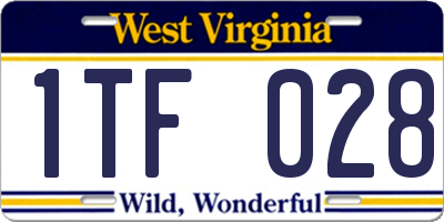 WV license plate 1TF028