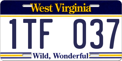 WV license plate 1TF037