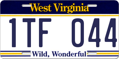 WV license plate 1TF044