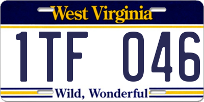 WV license plate 1TF046