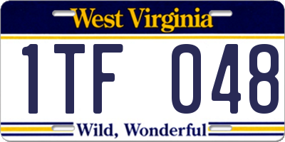 WV license plate 1TF048