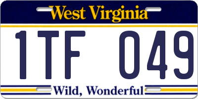 WV license plate 1TF049