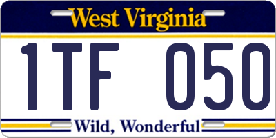 WV license plate 1TF050