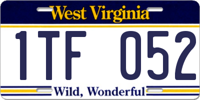 WV license plate 1TF052